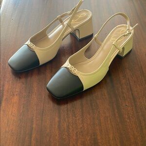 Sam Edelman Black and Cream Heels